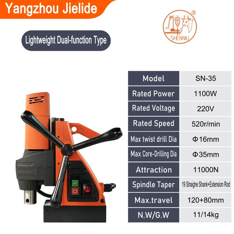 trabajo pesado Vers&aacute;til taladro con base magn&eacute;tica de 220 V para aplicaciones de trabajo pesado 